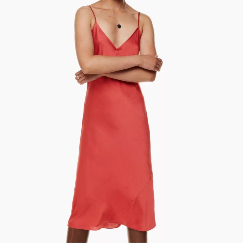 Aritzia - Satin Midi Dress XS